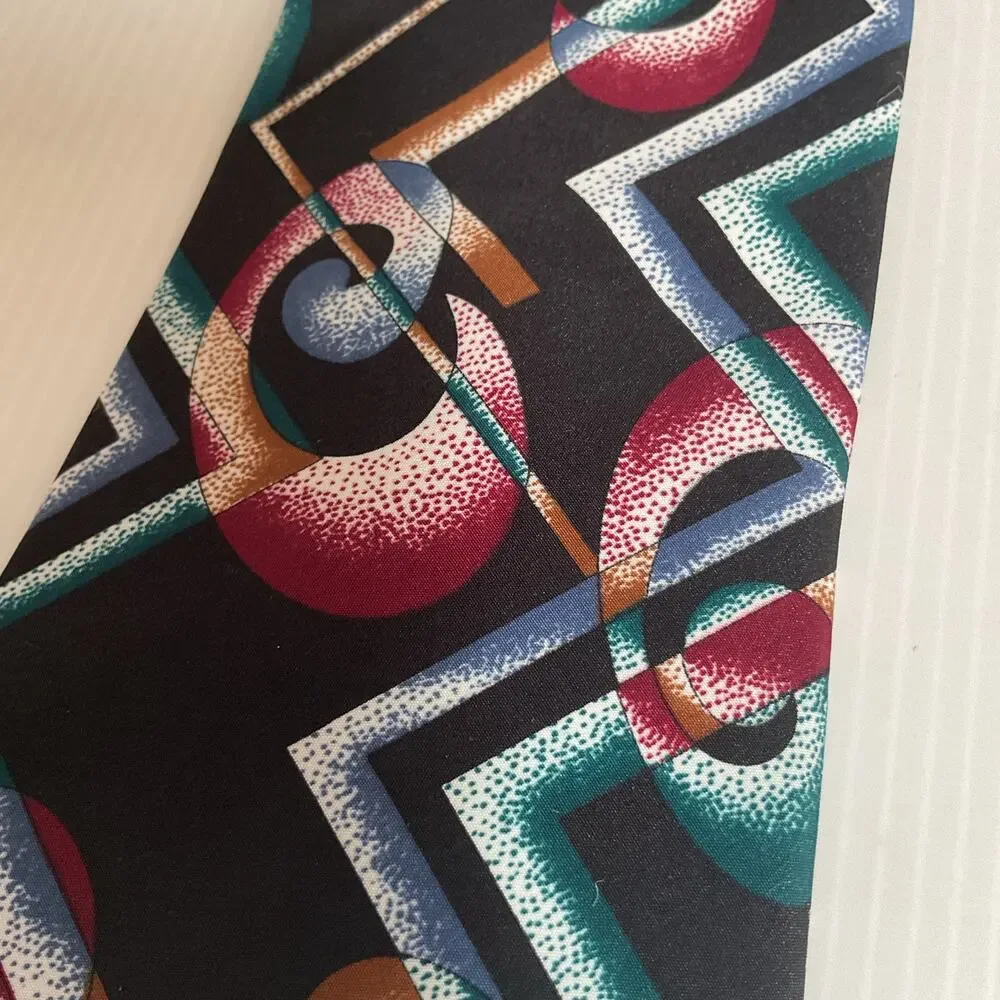 Vintage Tie 90s Surrey Micro Magic Geometric Abstract Pattern Made in USA